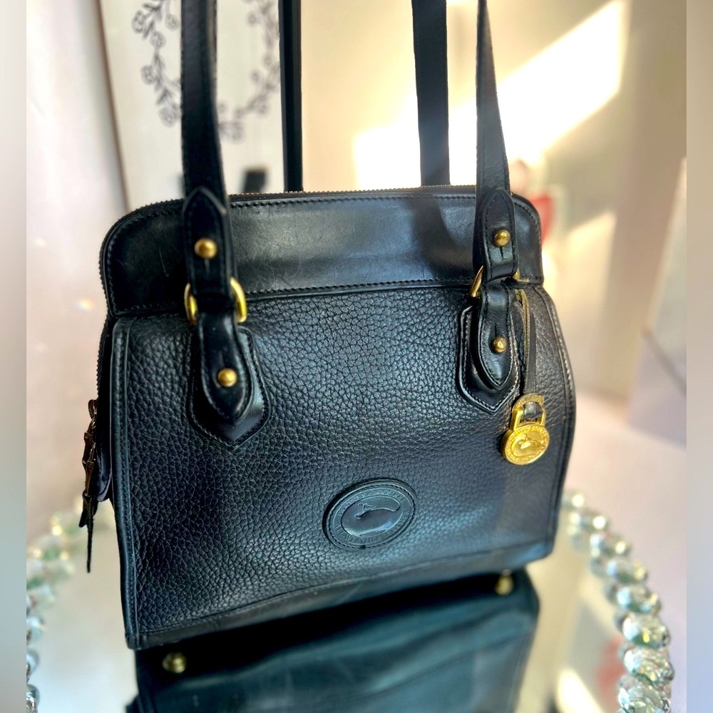 Dooney & Bourke vinyl Black Pebbled Leather Shoulder Bag